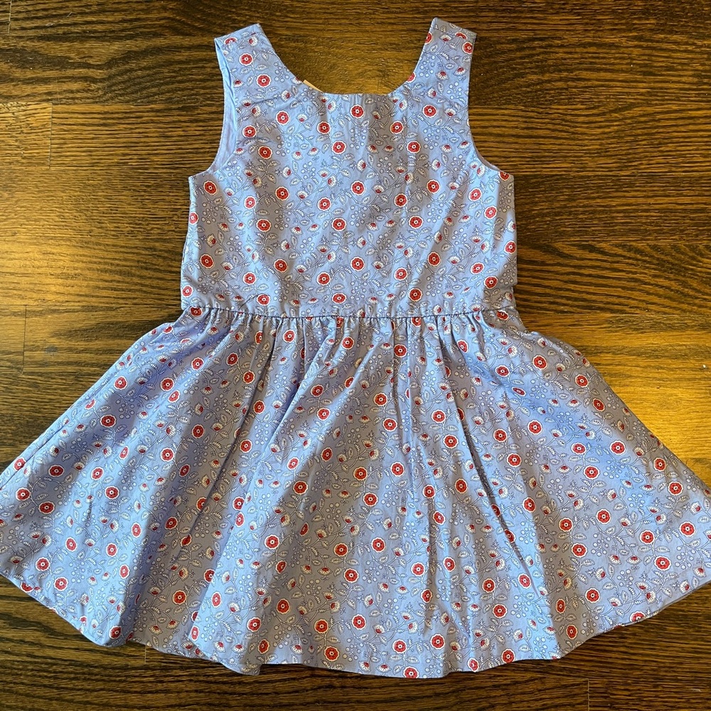 NWT Tea Collection Blue and Red Floral Kids Dress